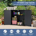 Tangkula 175 Gallon All-Weather Outdoor Storage Box with Lockable Door & Removable Shelf