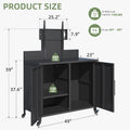 AECOJOY Outdoor Storage Cabinet with TV Mount for 40–85 Inch TVs, Outdoor TV Stand with Storage Cabinet Waterproof