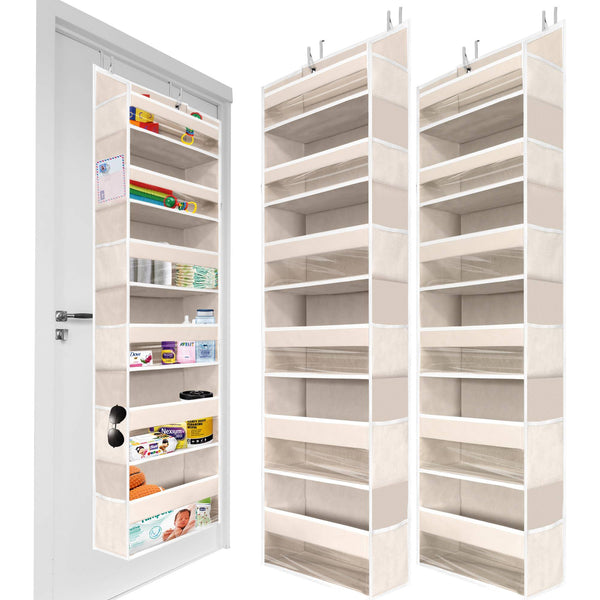 Homelux Theory Upgraded 2 PC Over The Door Organizer 55x14x6.7, 6 Large Capacity Front & 12 Side Pockets, Over Door Organizer Hanging Storage