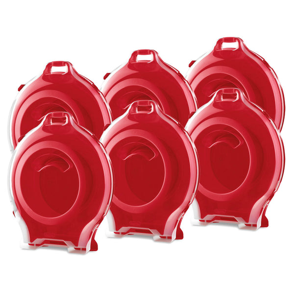 Sterilite 24 inch Clear Lid Nesting Storage Christmas Wreath Box, Red (6 Pack)