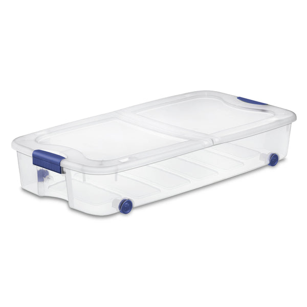 Sterilite Plastic 66 Qt. Ultra Storage Box Stadium Blue Set of 4
