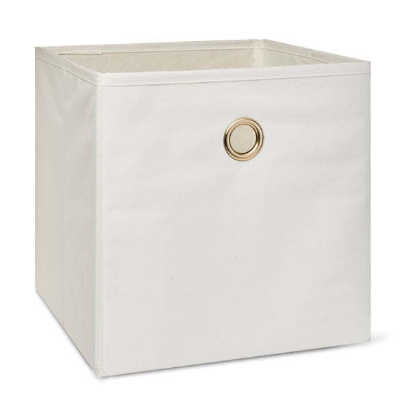 Mainstays Collapsible Fabric Cube Storage Bins (10.5 inch x 10.5 inch), Vanilla Dream, Size: 10.5 inch x 10.5 inch x 10.75 inch