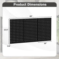 3 Pcs Metal Pegboard Panels w/25 Hooks, Storage Platform & Square Hole, Heavy Duty Pegboard Wall Organizer, Peg Board for Workshop Tool Storage