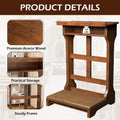 AECOJOY Acacia Wood Prayer Kneeler Bench with Storage Shelf & Soft Cushion, Comfortable Wooden Kneeling Meditation Seiza Stool for Praying