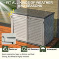 AECOJOY Horizontal Storage Shed Weather Resistance, Lockable Outdoor Storage Cabinet – 28 Cu.ft, Ivory White