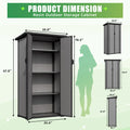 AECOJOY Tall Resin Outdoor Storage Cabinet Waterproof with Adjustable Shelves, Vertical Plastic Storage Shed