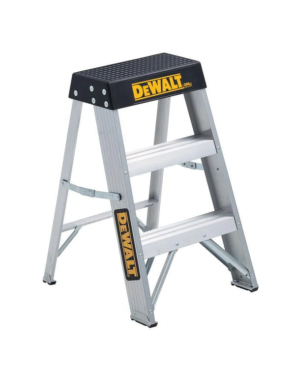 dewalt DXL2010 - 02 2 Steps, Aluminum Step Stool, 300 lb. Load Capacity, Silver