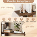 Tangkula 2-Tier TV Stand with Storage for TVs up to 55 Inch Console Table with Open Shelf