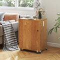 Folding Sewing Table with Charging Station, Rolling Craft Table w/ 3 Storage Trays & Shelf, Mobile Sewing Machine Cabinet for Small Spaces