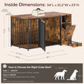 AECOJOY Dog Crate Furniture with Storage Cabinet, 36 Inch Wooden & Steel Decorative Indoor Kennel, Pet Cage End Table