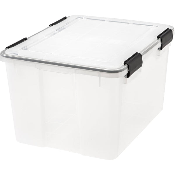 Iris USA Weathertight Storage Box, Clear, 46.6 quart