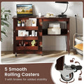 Folding Sewing Table with Charging Station, Rolling Craft Table w/ 3 Storage Trays & Shelf, Mobile Sewing Machine Cabinet for Small Spaces