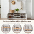 Tangkula Hall Tree with Bench and Shoe Storage