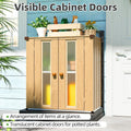 AECOJOY Small Outdoor Storage Cabinet Waterproof with Shelves, Vertical Garden Storage Sheds