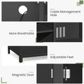 AECOJOY Outdoor Storage Cabinet with TV Mount for 40–85 Inch TVs, Outdoor TV Stand with Storage Cabinet Waterproof