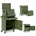 2-in-1 Rolling Tool Chest, 5-Drawer Tool Storage Cabinet with Wheels, Adjustable Shelf, Tool Box Organizer for Garage Warehouse Workshop