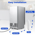 110 LBS/24H Commercial Ice Maker, 15" Built-in Undercounter Ice Machine with 25 LBS Storage & Reversible Door for Home Bar, Restaurant