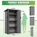 AECOJOY Tall Resin Outdoor Storage Cabinet Waterproof with Adjustable Shelves, Vertical Plastic Storage Shed