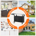 AECOJOY Outdoor Grill Table with Storage Cabinet, Rolling Bar Grill Cart with Wheels, 50’’×20’’×32.2’’