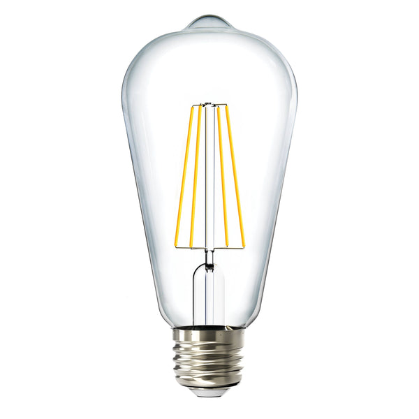Sunco Lighting Vintage LED Edison Bulbs 60W Equivalent 8.5W 800lm Dimmable ST64 Filament 4000K Cool White E26 Medium Base Light Bulbs High