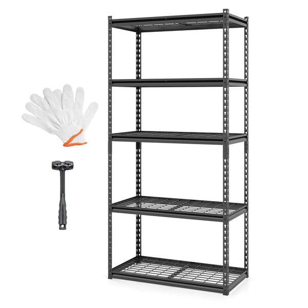 Tangkula 5-Tier Metal Storage Shelves(36"L x 18"W x 72"H)