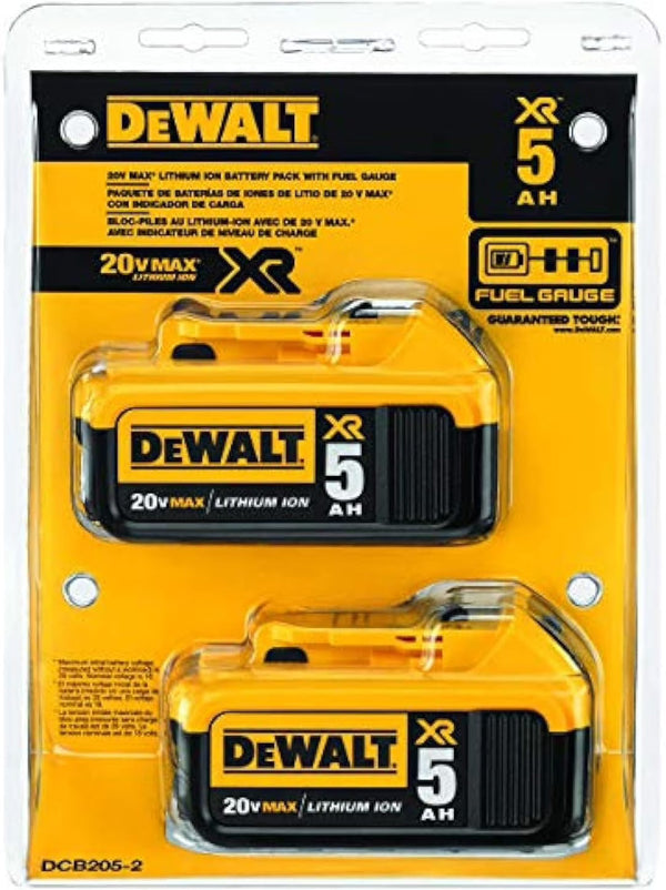 DEWALT 20V MAX XR 5.0AH 2 Pack Batteries