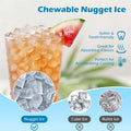 80 LBS/Day Nugget Ice Maker Countertop, Self-Dispensing Chewable Pellet Ice Machine with 7.5 LBS Storage & Auto Cleaning for Home, Office, Party, RV