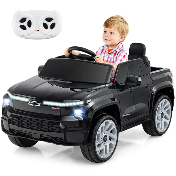 12V Licensed Chevrolet Ride On Truck Car Kids Electric Vehicle with Remote Control, Rear Storage, Lights, Music & Spring Suspension for Ages 3+