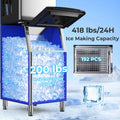 418 LBS/24H Split Commercial Ice Maker, Industrial Ice Machine with 200 LBS Storage Bin, 192 PCS in 11-20 Mins, Self-Cleaning for Restaurant, Bar Cafe