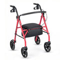 Foldable Rollator Walker with Seat & Height Adjustable Handles for Seniors, Lightweight Portable Rolling Walker w/ 8" Wheels & Storage Basket