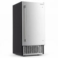 110 LBS/24H Commercial Ice Maker, 15" Built-in Undercounter Ice Machine with 25 LBS Storage & Reversible Door for Home Bar, Restaurant