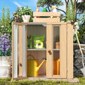 AECOJOY Small Outdoor Storage Cabinet Waterproof with Shelves, Vertical Garden Storage Sheds