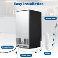 90 LBS/Day Commercial Undercounter Ice Maker, 15" Built-in Freestanding Ice Machine with Cooling Mode, 25 LBS Storage & Auto-Cleaning