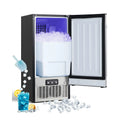 AECOJOY 15''W Commercial Ice Maker 100 lbs/24H, Stainless Steel Under Counter Ice Machine with 30 lbs Storage Bin