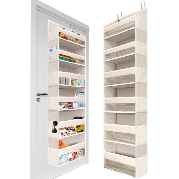 Homelux Theory Upgraded 1 PC Over The Door Organizer 55x14x6.7, 6 Large Capacity Front & 12 Mesh Side Pockets, Over Door Organizer Hanging Storage