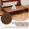 AECOJOY Acacia Wood Prayer Kneeler Bench with Storage Shelf & Soft Cushion, Comfortable Wooden Kneeling Meditation Seiza Stool for Praying