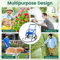 Garden Hose Reel Cart Holds 230FT of 5/8" Hose, Heavy-Duty Hose Cart with 2 Wheels & Storage Basket, Portable Water Hose Organizer for Yard