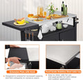 AECOJOY Outdoor Grill Table with Storage Cabinet, Rolling Bar Grill Cart with Wheels, 50’’×20’’×32.2’’