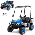 24V 4WD 2-Seater Kids Golf Cart with Sun Shade, Storage Trunk & Remote Control, LED Lights, Electric Ride on Toy Car for Boys Girls Ages 3+