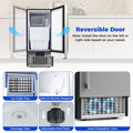 110 LBS/24H Commercial Ice Maker, 15" Built-in Undercounter Ice Machine with 25 LBS Storage & Reversible Door for Home Bar, Restaurant