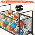 AECOJOY Ball Cart Storage, Rolling Basketball Bin with Wheels for Garage, School, Gym, Sports Equipment and Toy Organizer, Extra Large
