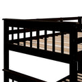 AECOJOY Twin-Over-Full Bunk Bed with Twin size Trundle, Storage and Guard Rail for Bedroom, Espresso