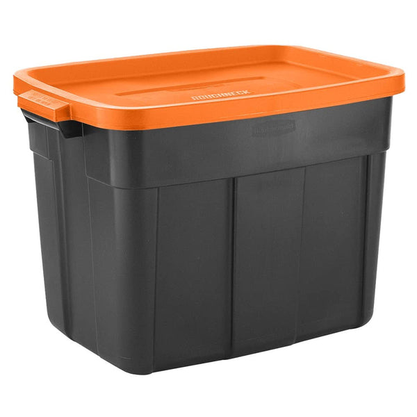 Rubbermaid Roughneck 18 gal, 6 Pack, Halloween Storage Tote, Black and Orange, Size: 18 Gallon - 6 Pack