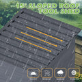 AECOJOY Outdoor Wooden Storage Cabinet Weatherproof, Garden Vertical Storage Shed with 3 Adjustable Shelves