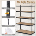 Giantex 5-Tier Metal Storage Shelves w/Adjustable Utility Rack (48" W x 24" D x 72" H)