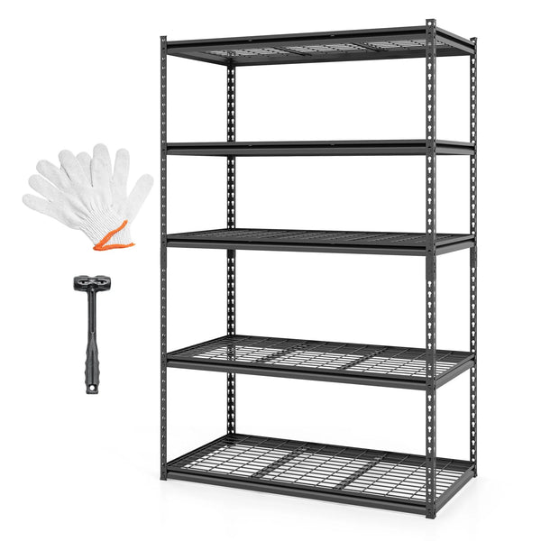 Tangkula 5-Tier Metal Storage Shelves(48"L x 24"W x 72"H)