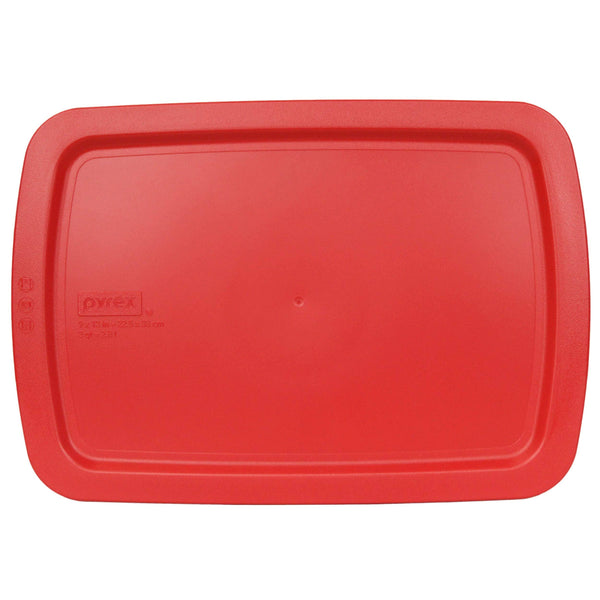 Pyrex C-233-PC Red Easy Grab Plastic Replacement Food Storage Lid, Made in The USA