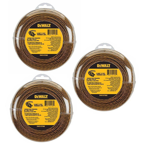 DeWalt 3 Pack of Genuine OEM Replacement Trimmer Line #DWO1DT802-3PK