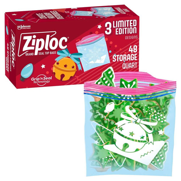 Ziploc Seal Top Bags, Storage, Quart - 48 bags