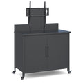 AECOJOY Outdoor Storage Cabinet with TV Mount for 40–85 Inch TVs, Outdoor TV Stand with Storage Cabinet Waterproof